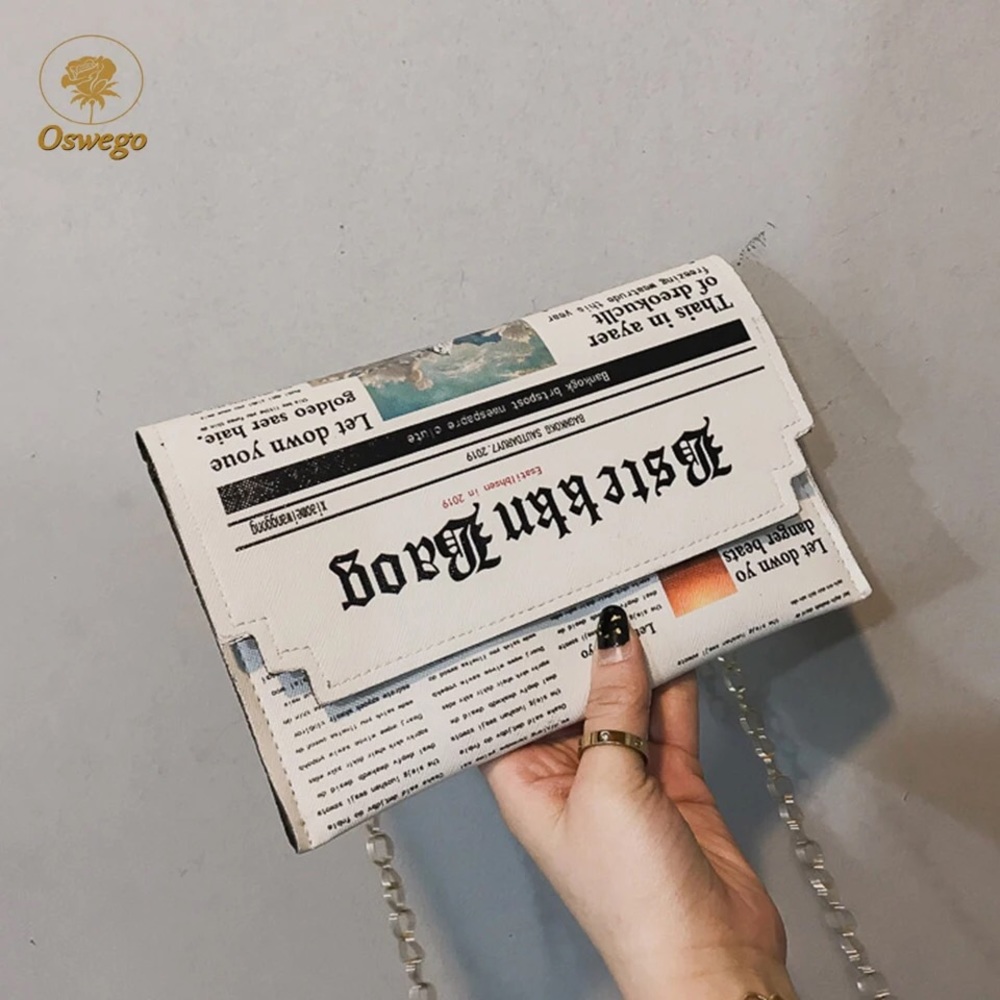 Newspaper Shoulder Crossbody Purse - Picture 2 of 7